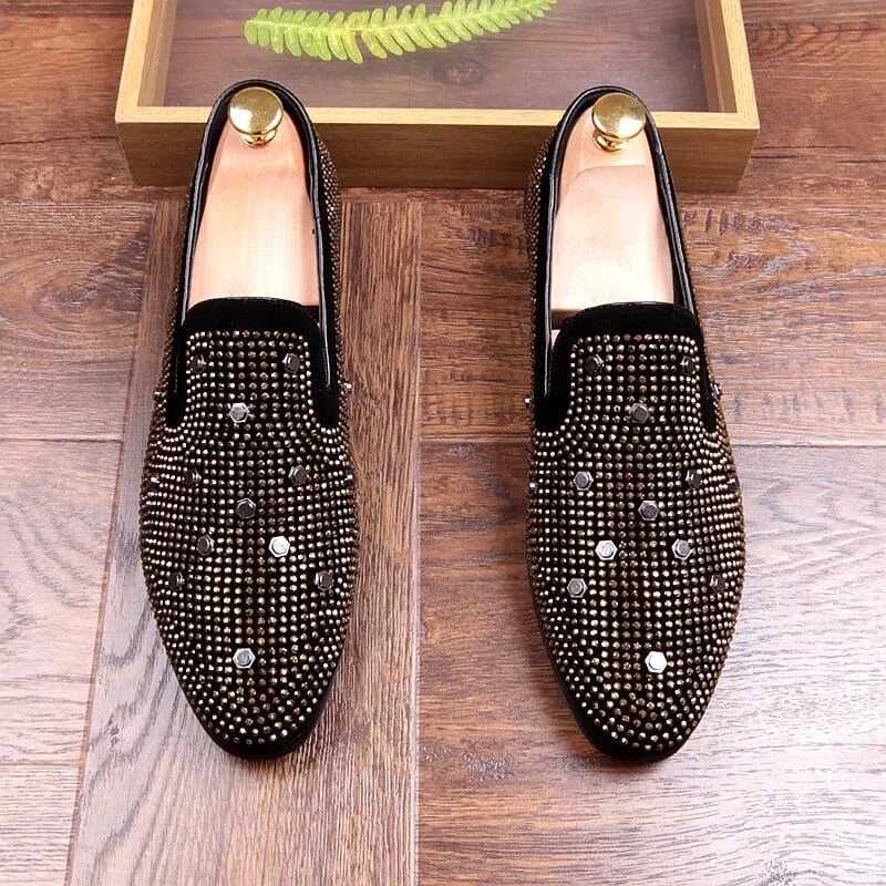 Luxe loafers met stud versieringen