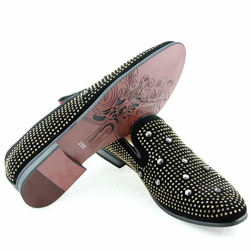 Luxe loafers met stud versieringen