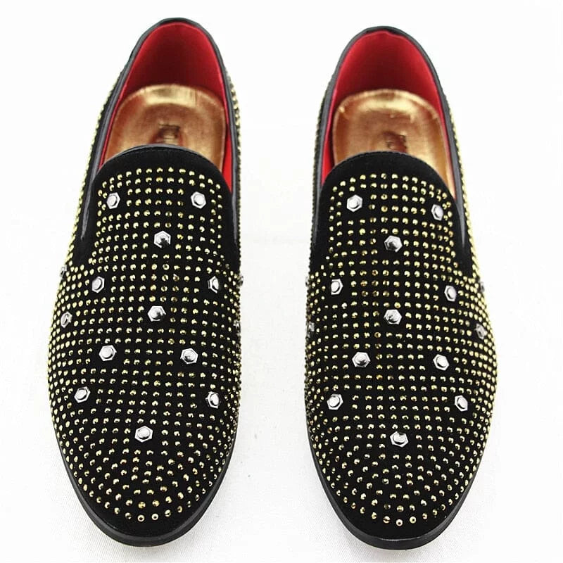 Luxe loafers met stud versieringen
