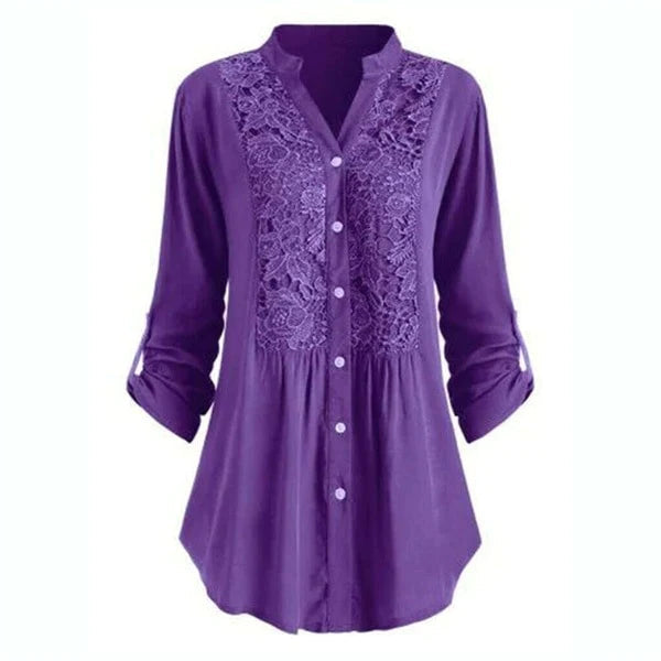 Lange blouse met pofmouwen voor dames