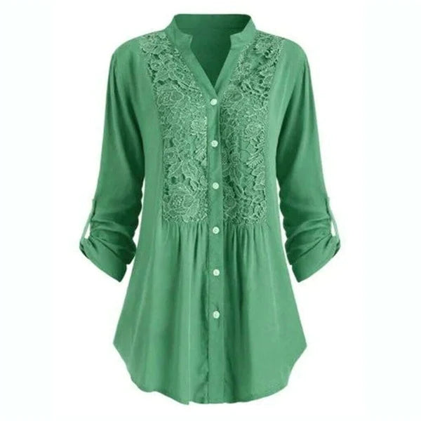 Lange blouse met pofmouwen voor dames
