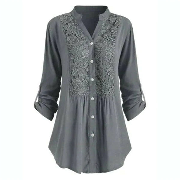 Lange blouse met pofmouwen voor dames
