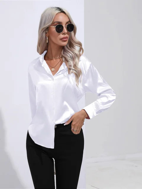 Elegante satijnen blouse
