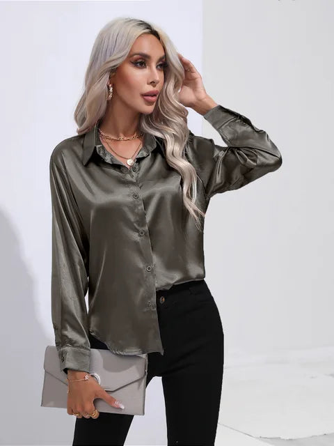 Elegante satijnen blouse