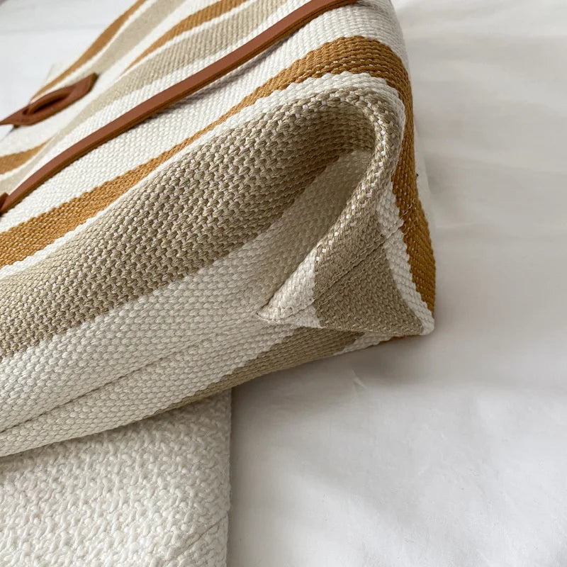 Koreaans ontworpen verticale strepen dames schoudertas