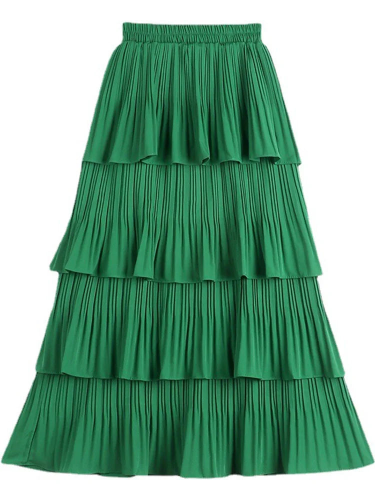 Rok met ruches en elastische tailleband