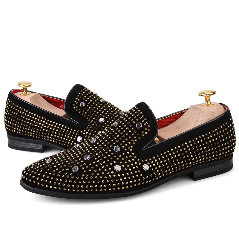 Luxe loafers met stud versieringen
