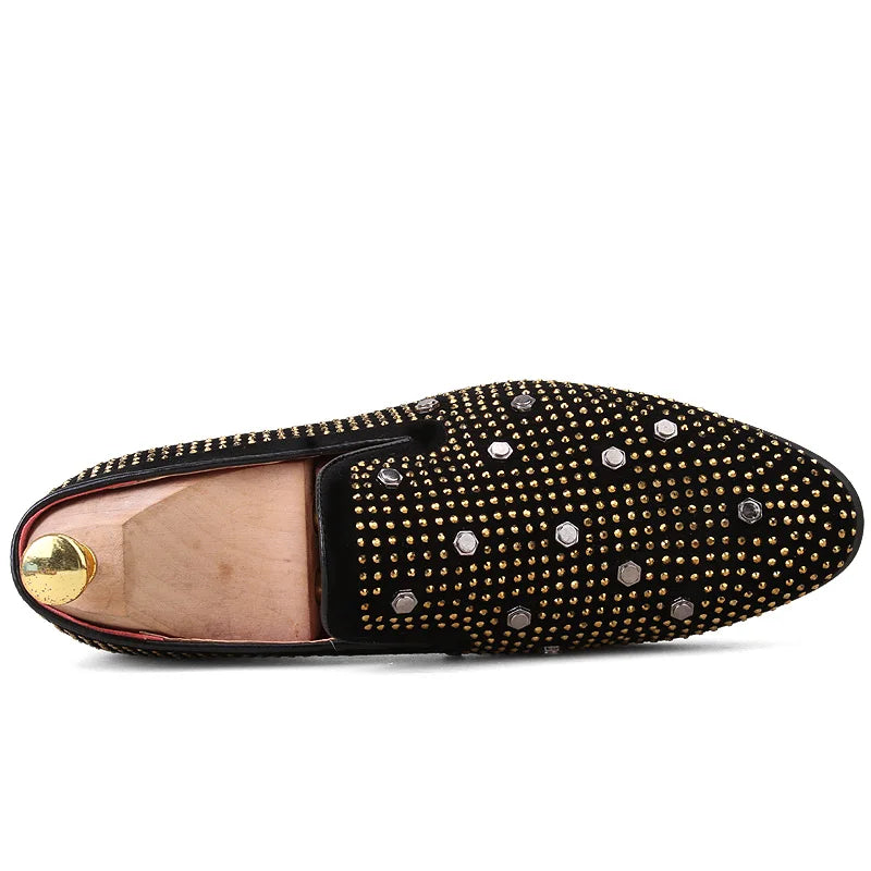 Luxe loafers met stud versieringen