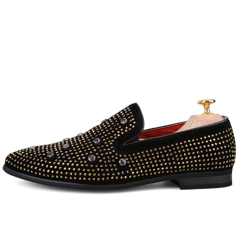 Luxe loafers met stud versieringen