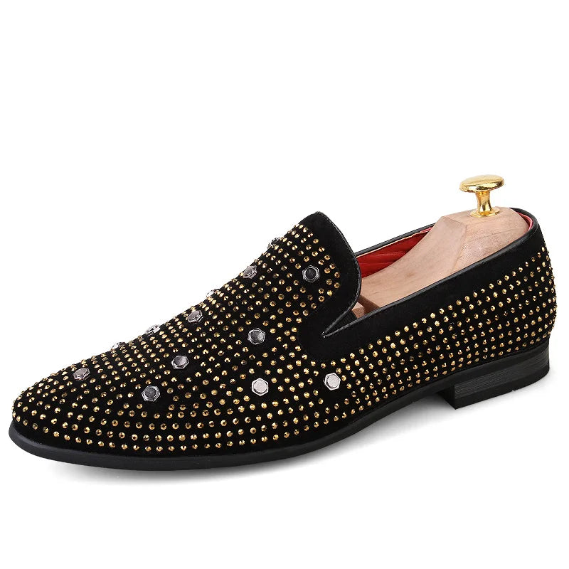 Luxe loafers met stud versieringen