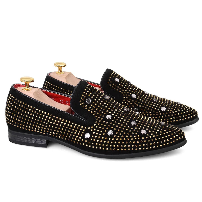 Luxe loafers met stud versieringen