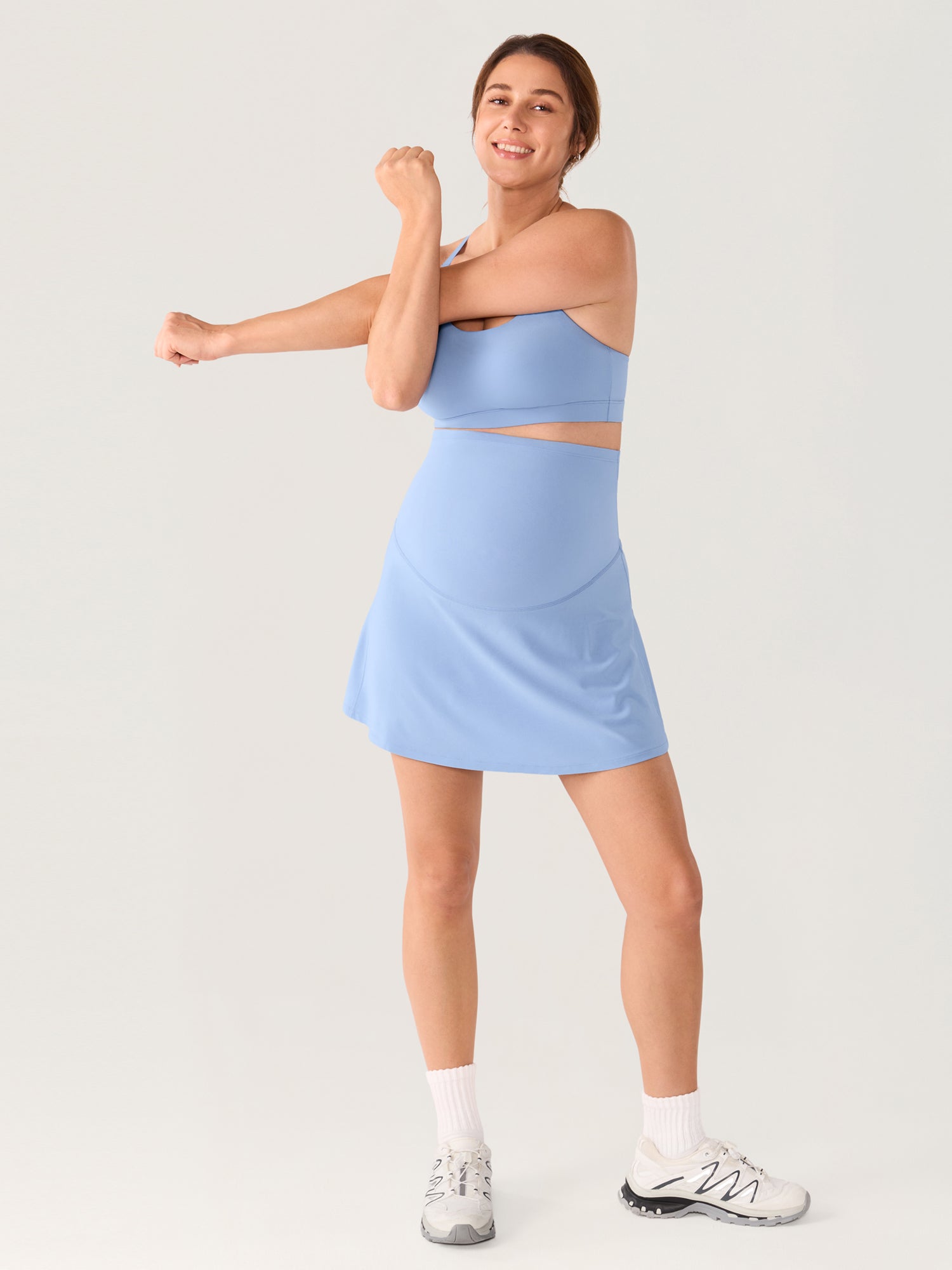 Zwangerschapsrok met ingebouwde short – A-lijn tennisrok voor zwangeren