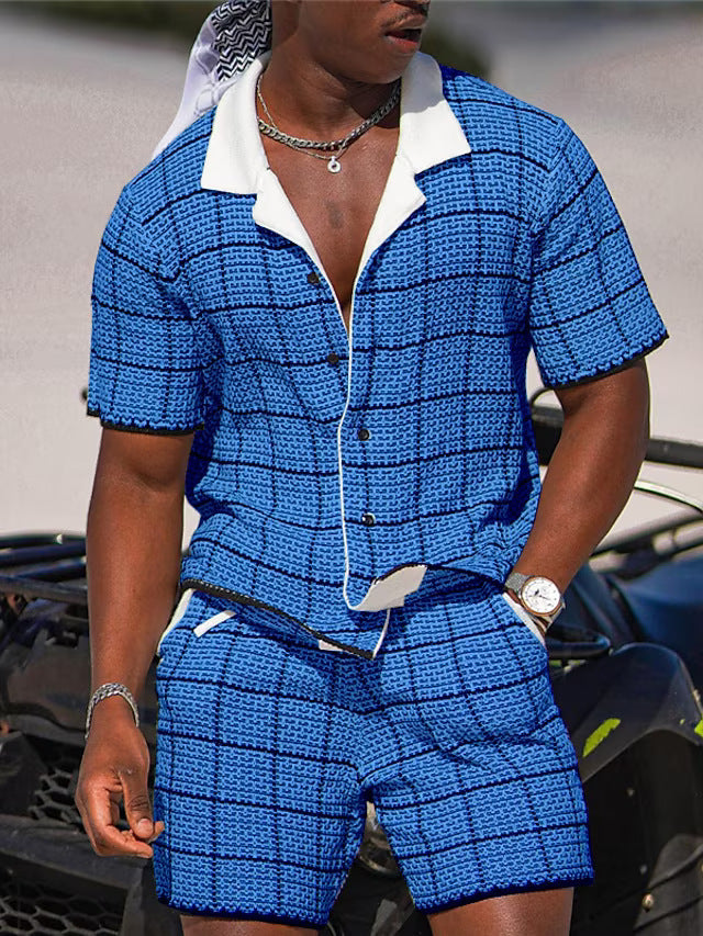 Moderne geblokte set