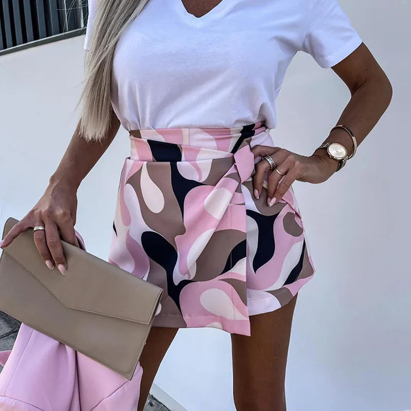 Plooirok met geometrische print