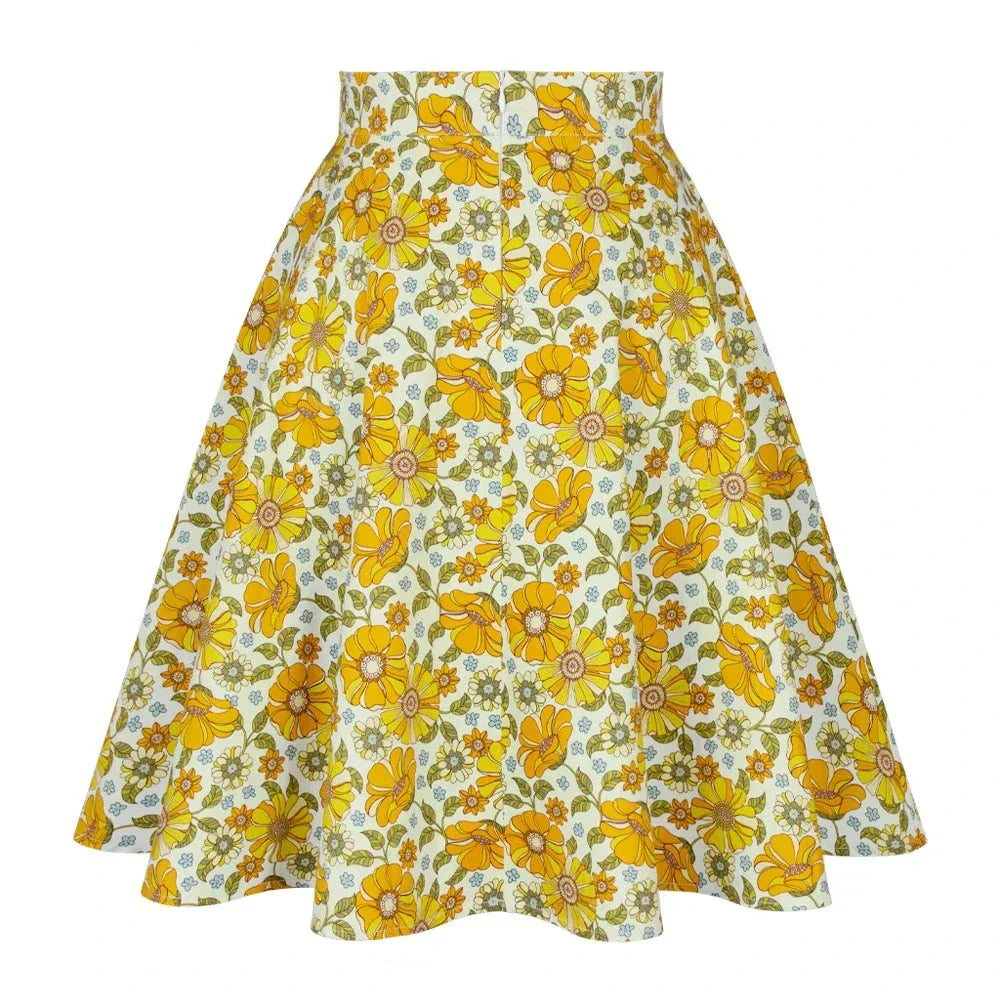 Vintage retro bloemenrok in jaren 50-60 stijl