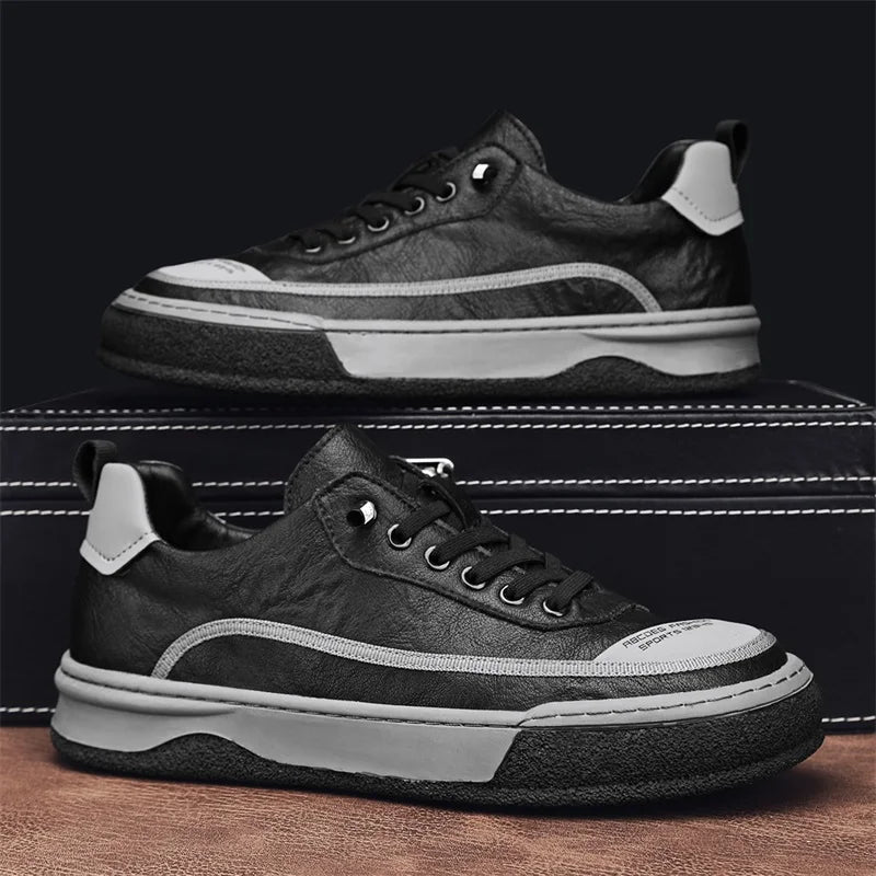 Robuuste casual sneakers met contrasterende stiksels