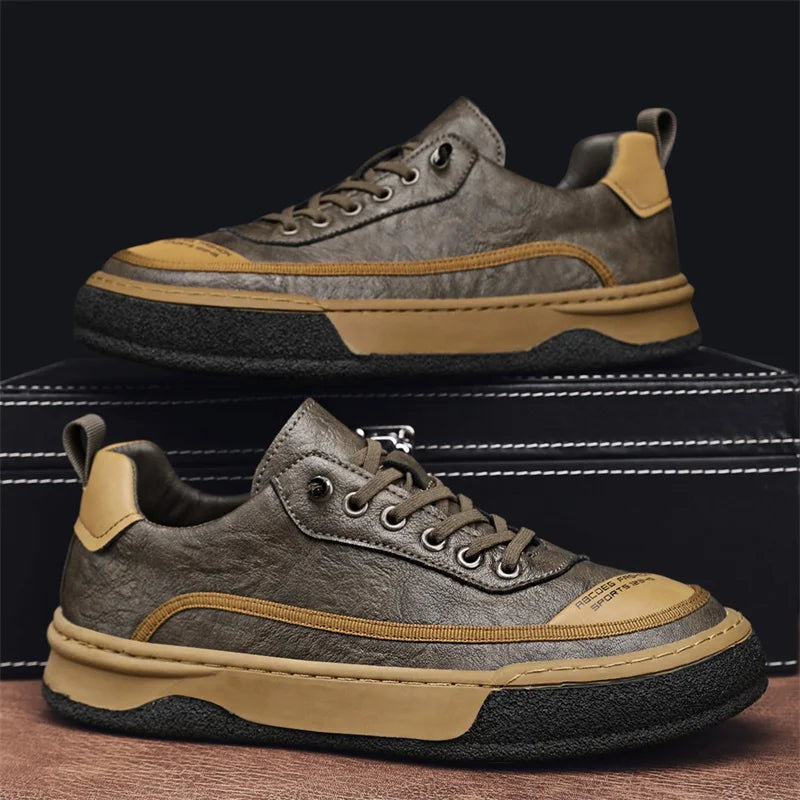 Robuuste casual sneakers met contrasterende stiksels