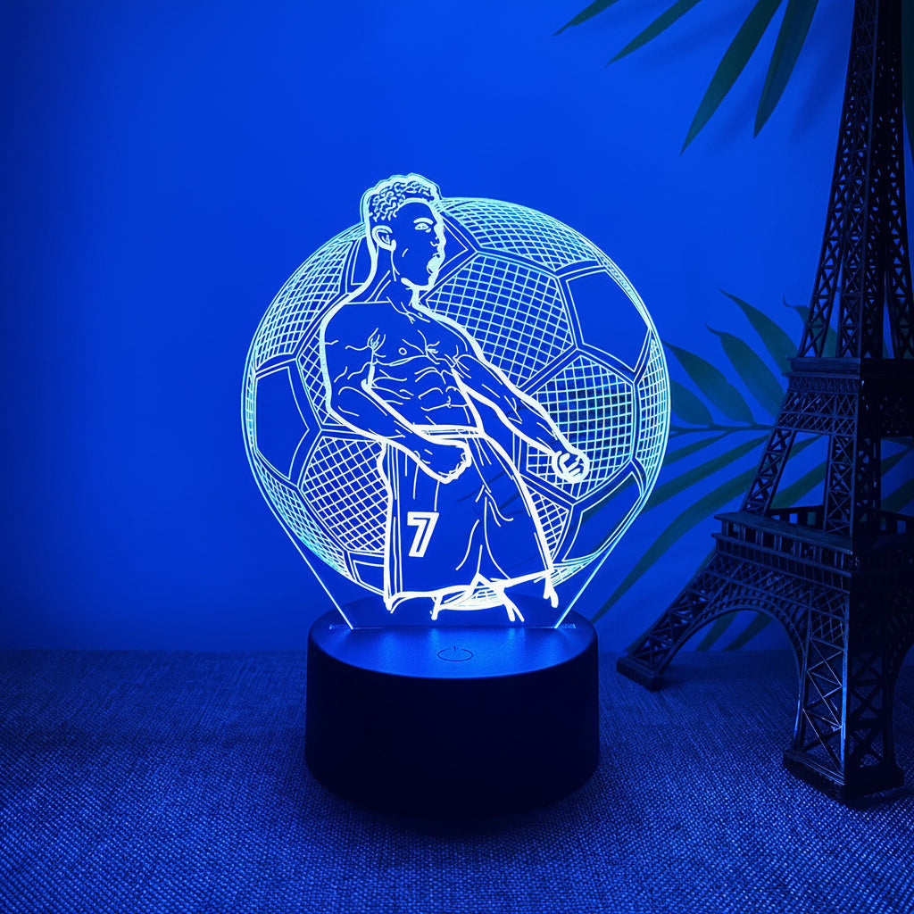 Ronaldo 3D Illusie LED-Lamp - Nachtlampje