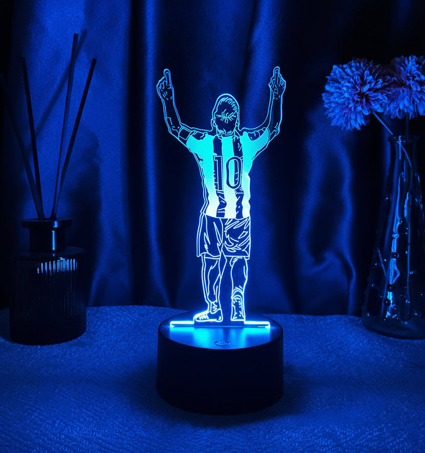 Lionel Messi 3D Illusie LED-Lamp - Nachtlampje - met Afstandsbediening