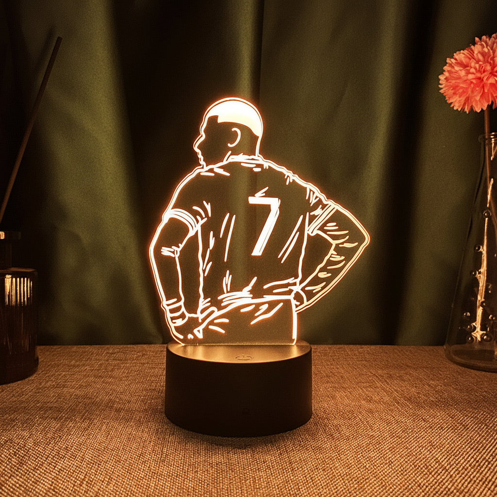 Mbappé 3D Illusie LED-Lamp - Nachtlampje