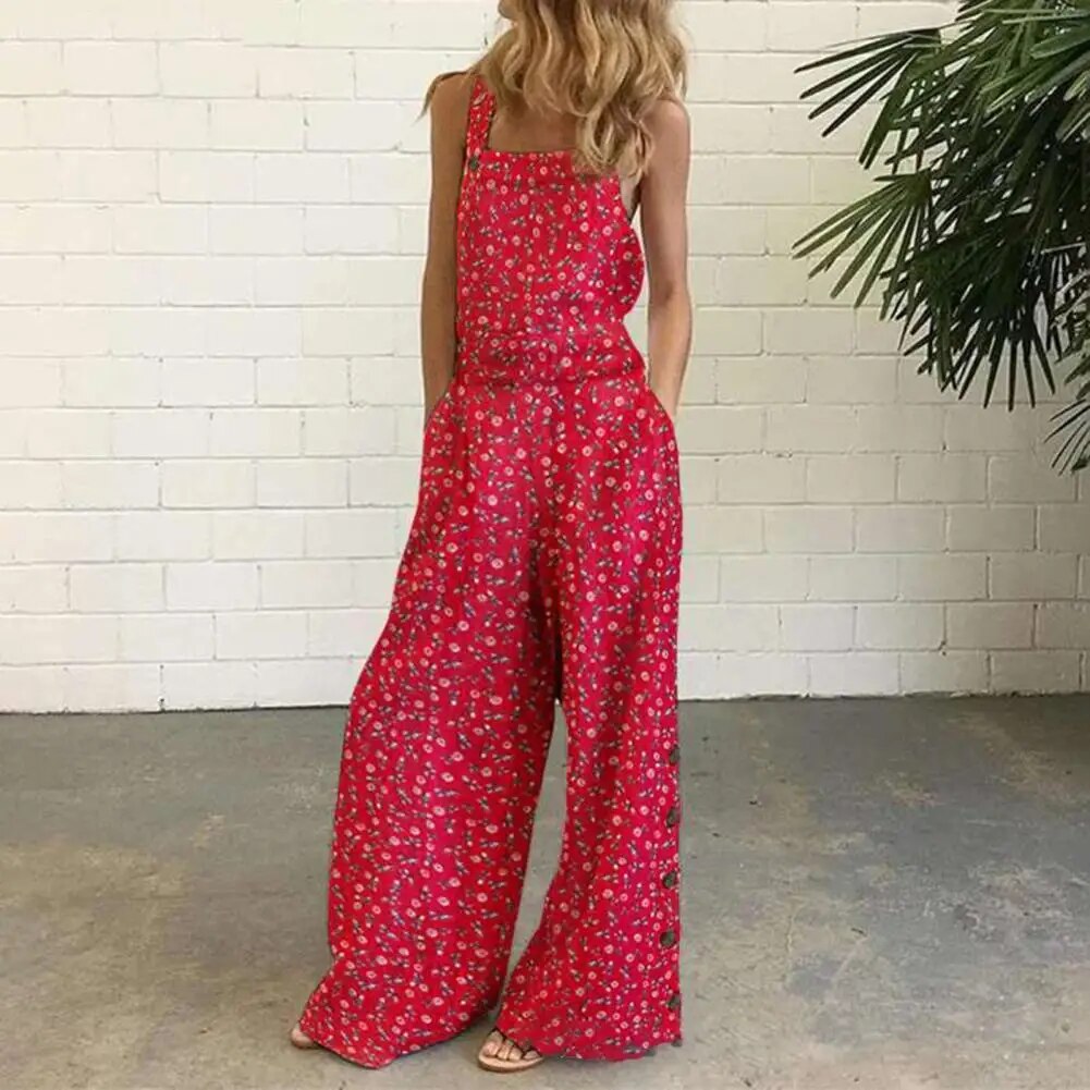 Jumpsuit met bloemenprint en hoge taille