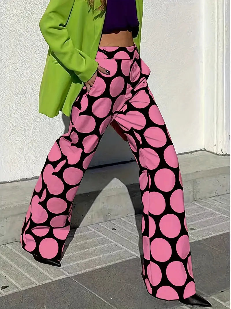 Rechte broek met stippenpatroon