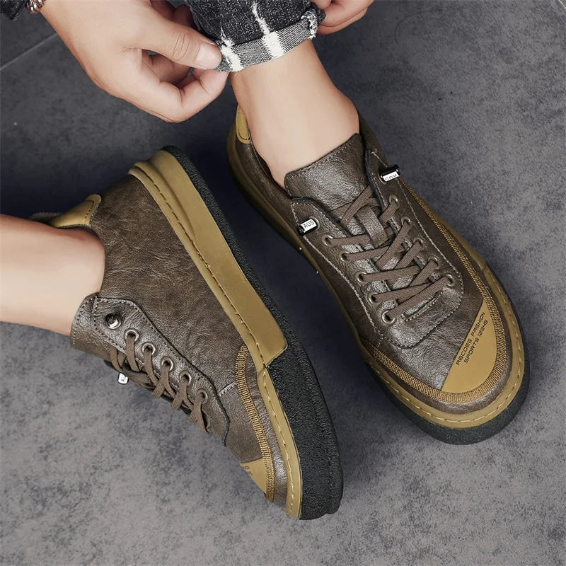 Robuuste casual sneakers met contrasterende stiksels
