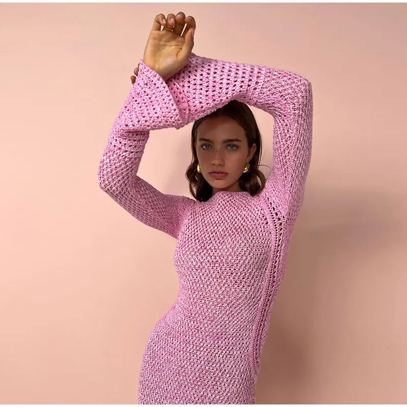 Maxi-jurk met lange mouwen