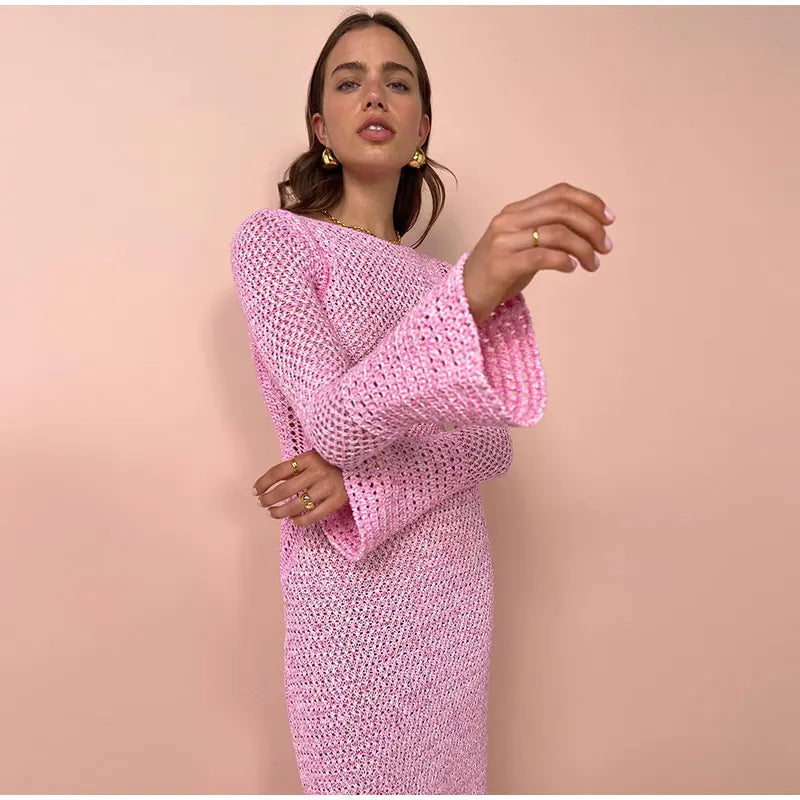 Maxi-jurk met lange mouwen