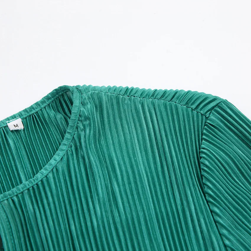 Geraffineerde geplooide mini-jurk met taillering