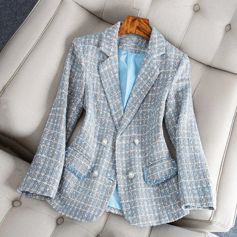Geruite blazer voor dames