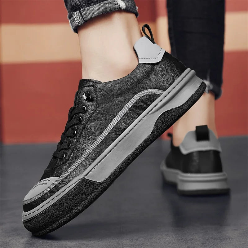 Robuuste casual sneakers met contrasterende stiksels