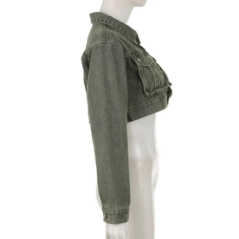 Kort spijkerjack met grote zakken