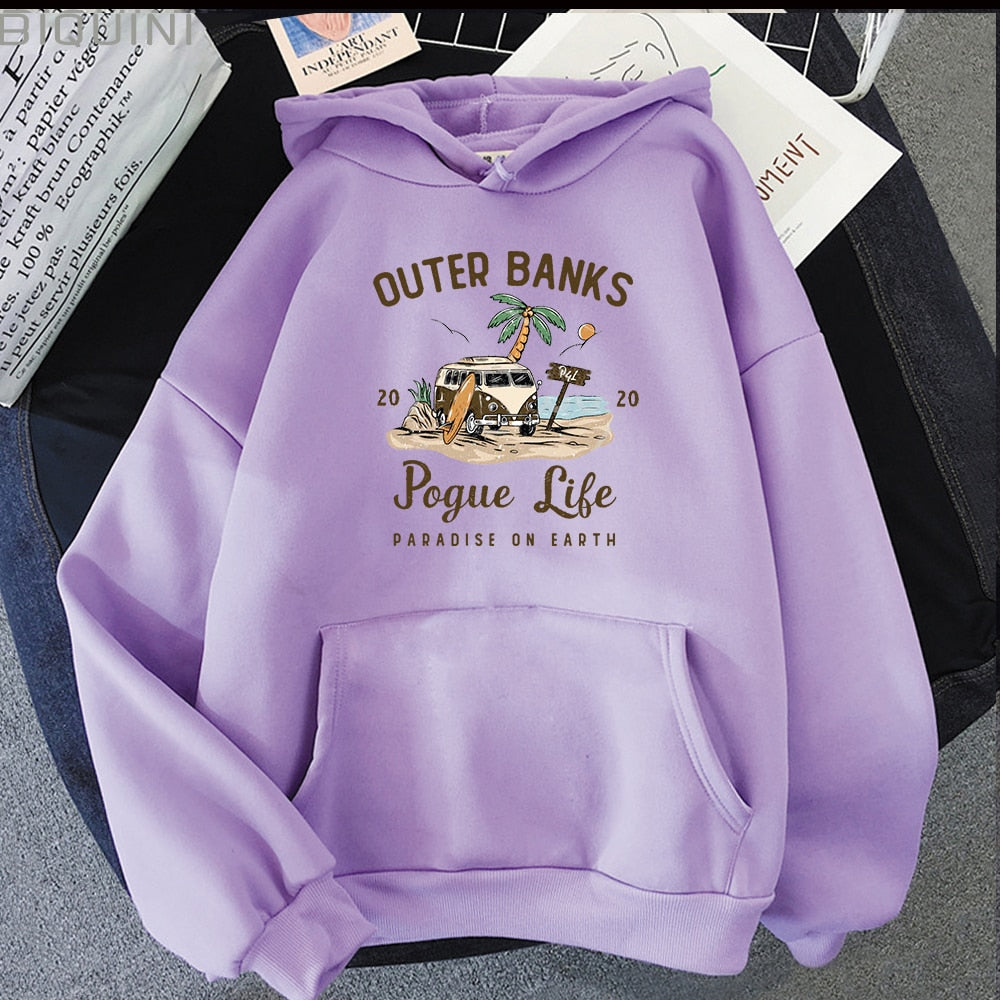 Outer Banks Pogue Life Hoody | Hoodie voor dames met esthetische print | Kpop Style Streetwear