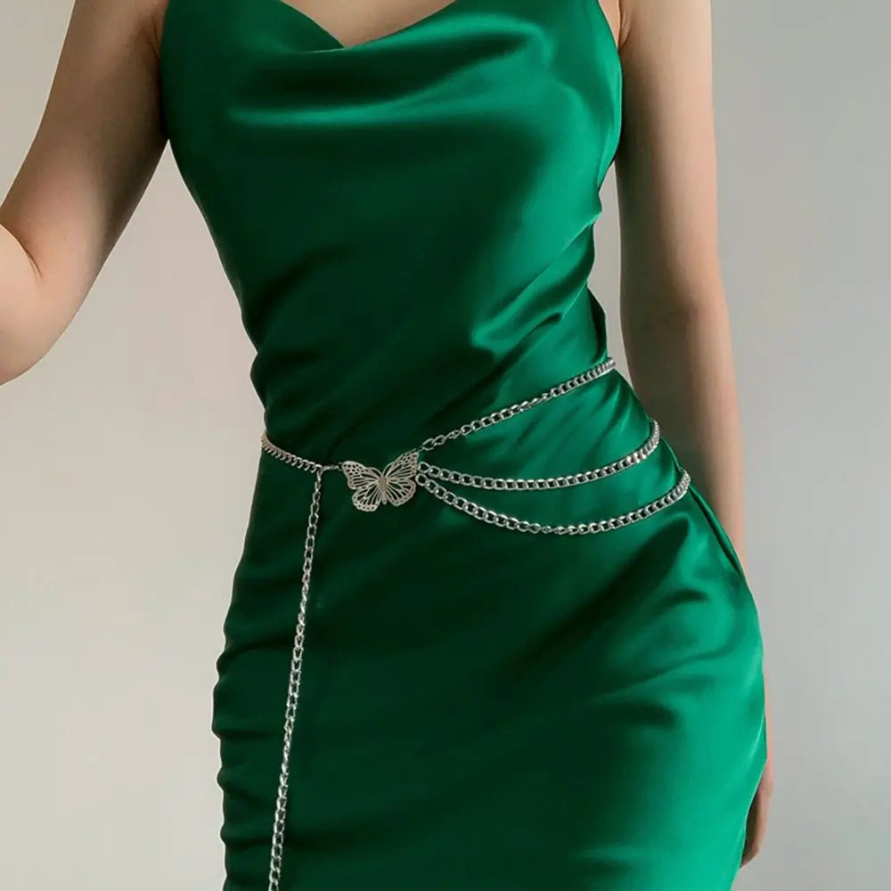 Ketting met meerdere lagen en vlinderhanger