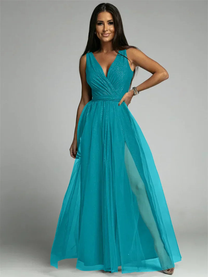 Elegante jurk met V-hals