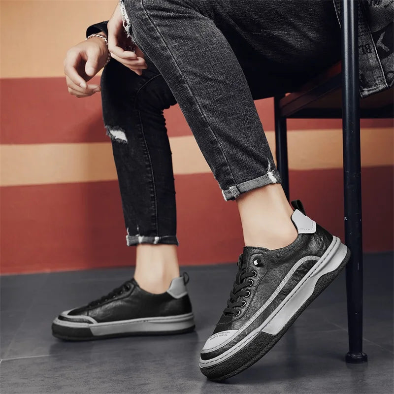 Robuuste casual sneakers met contrasterende stiksels