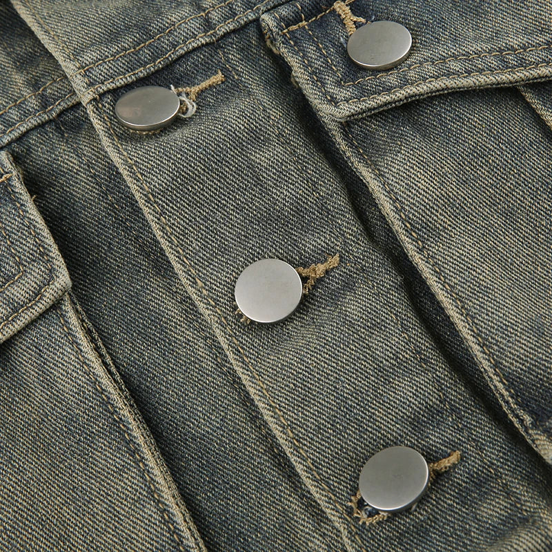 Kort spijkerjack met grote zakken