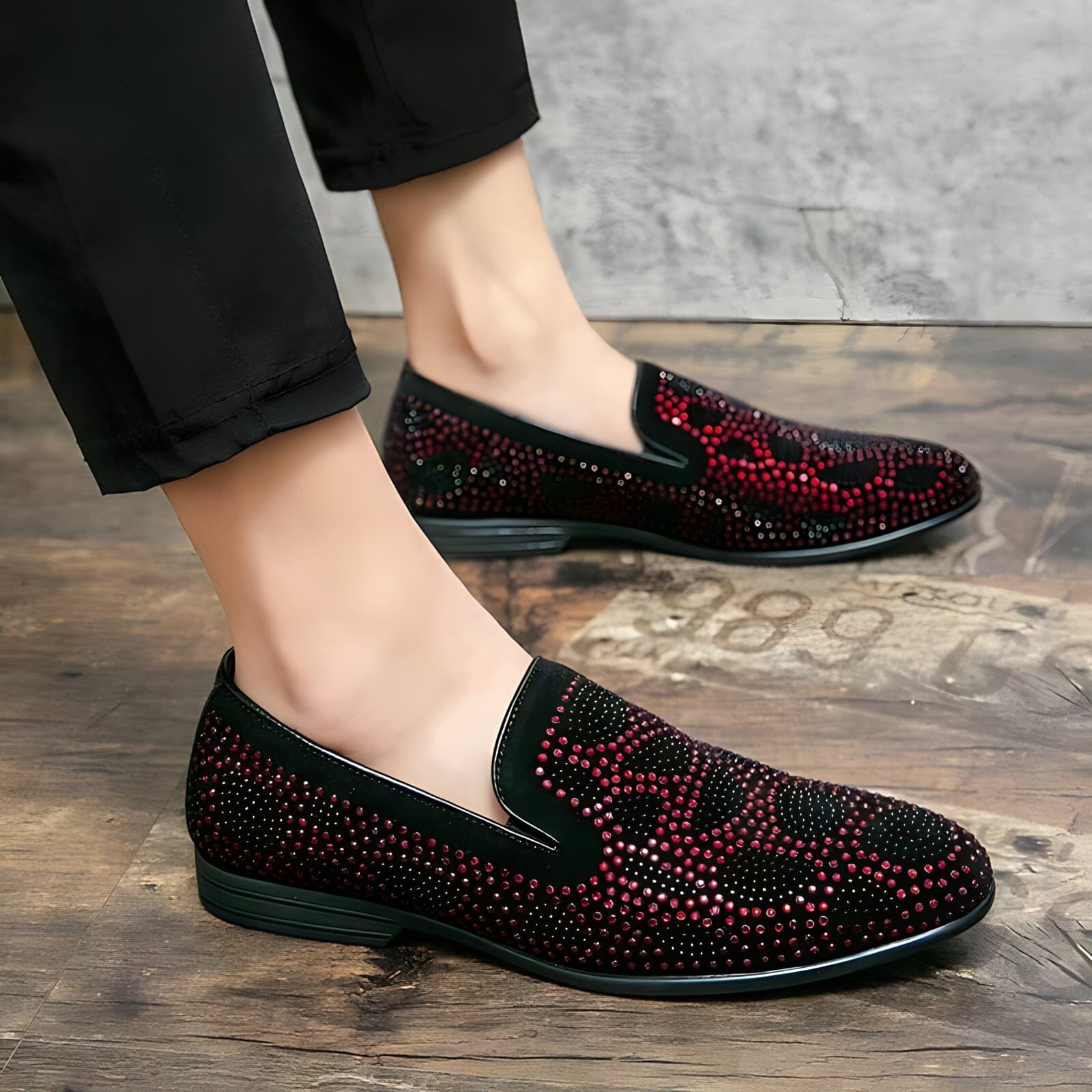 Loafers met strass-versieringen
