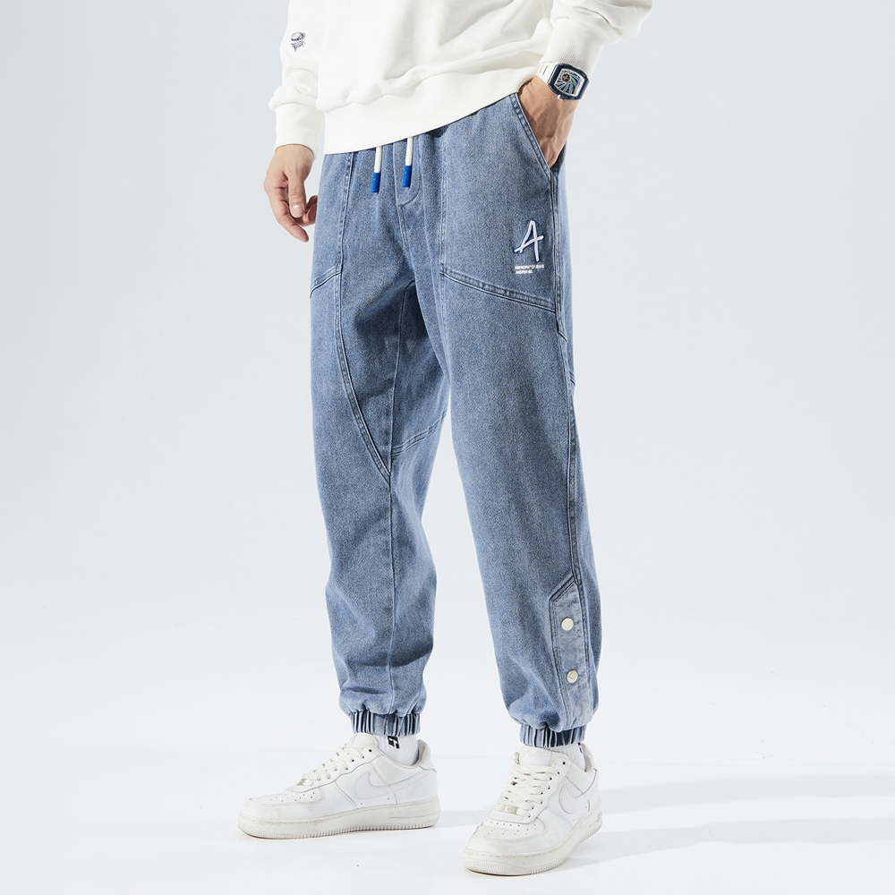 Modieuze denim joggingbroek