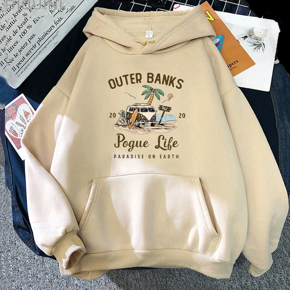 Outer Banks Pogue Life Hoody | Hoodie voor dames met esthetische print | Kpop Style Streetwear