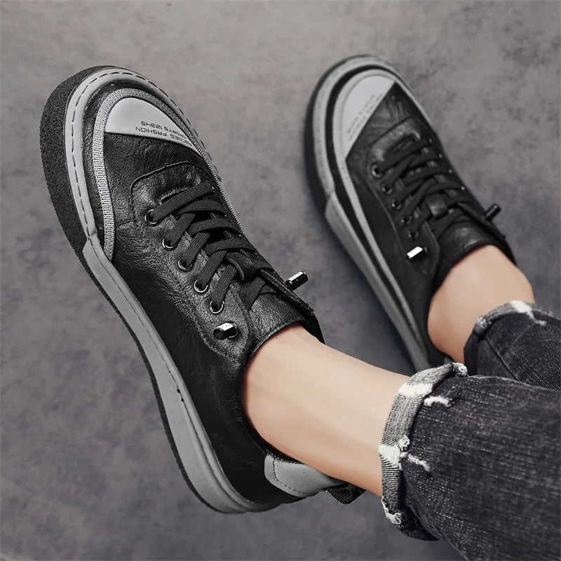 Robuuste casual sneakers met contrasterende stiksels