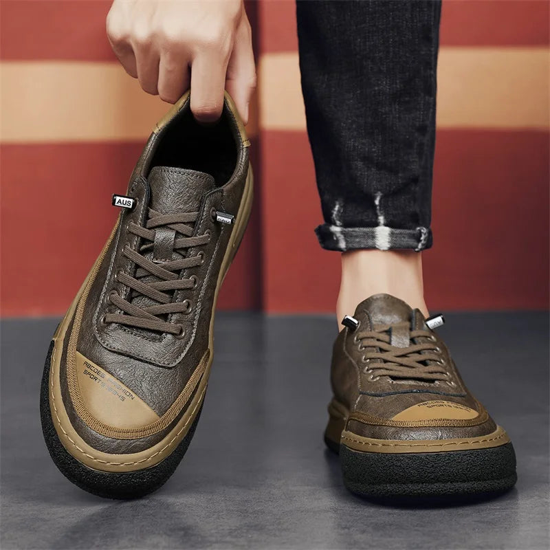 Robuuste casual sneakers met contrasterende stiksels