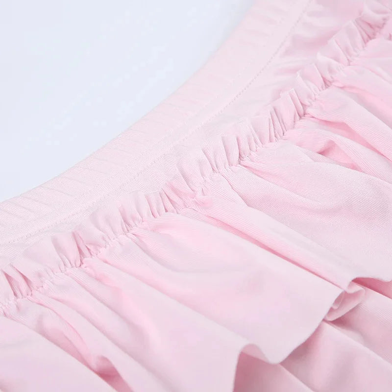 Korte broek met ruches en satijnen strikdetail