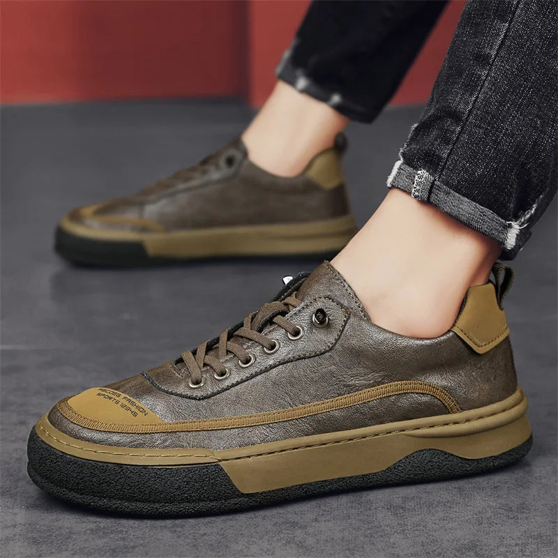 Robuuste casual sneakers met contrasterende stiksels