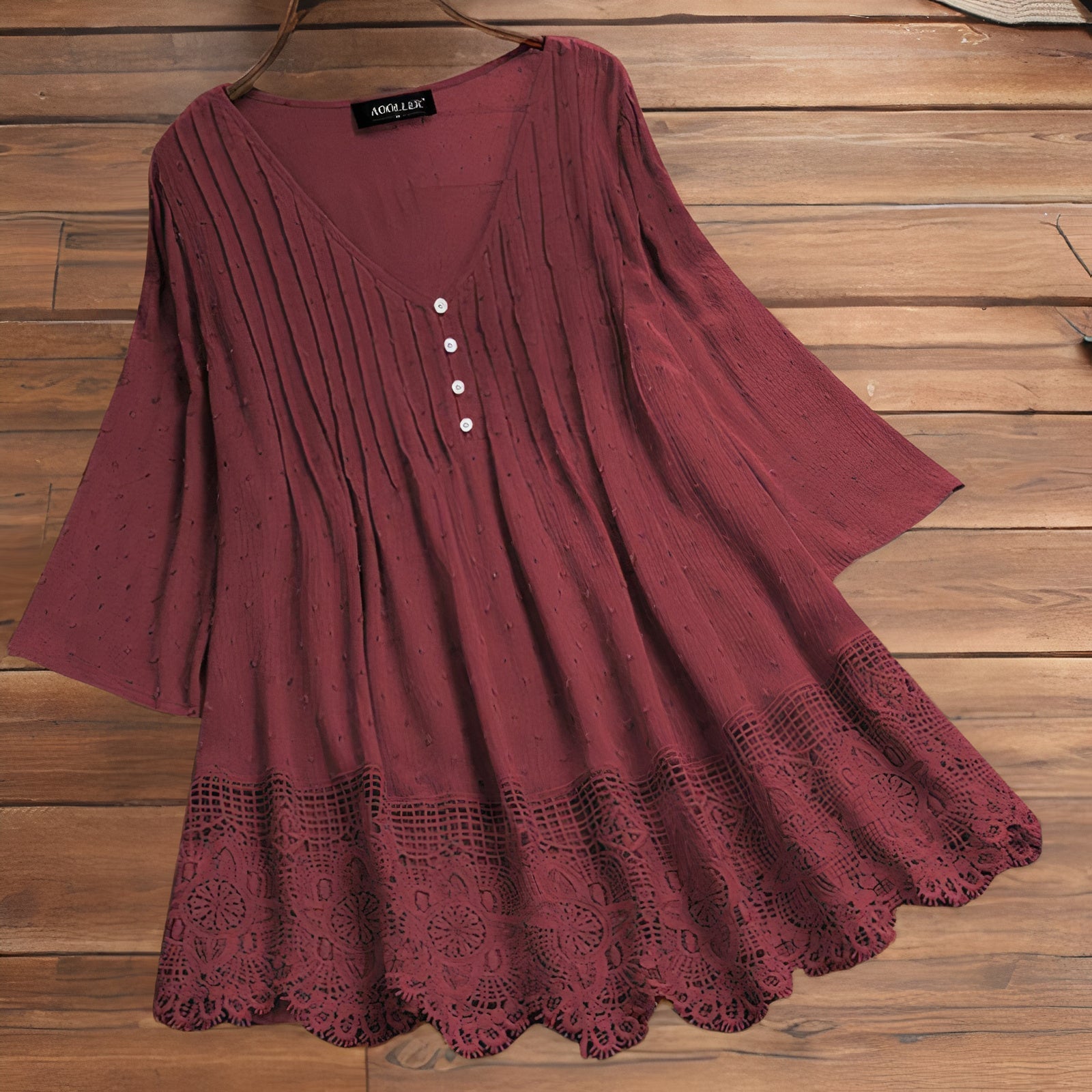 Vintage 3/4 mouw blouse