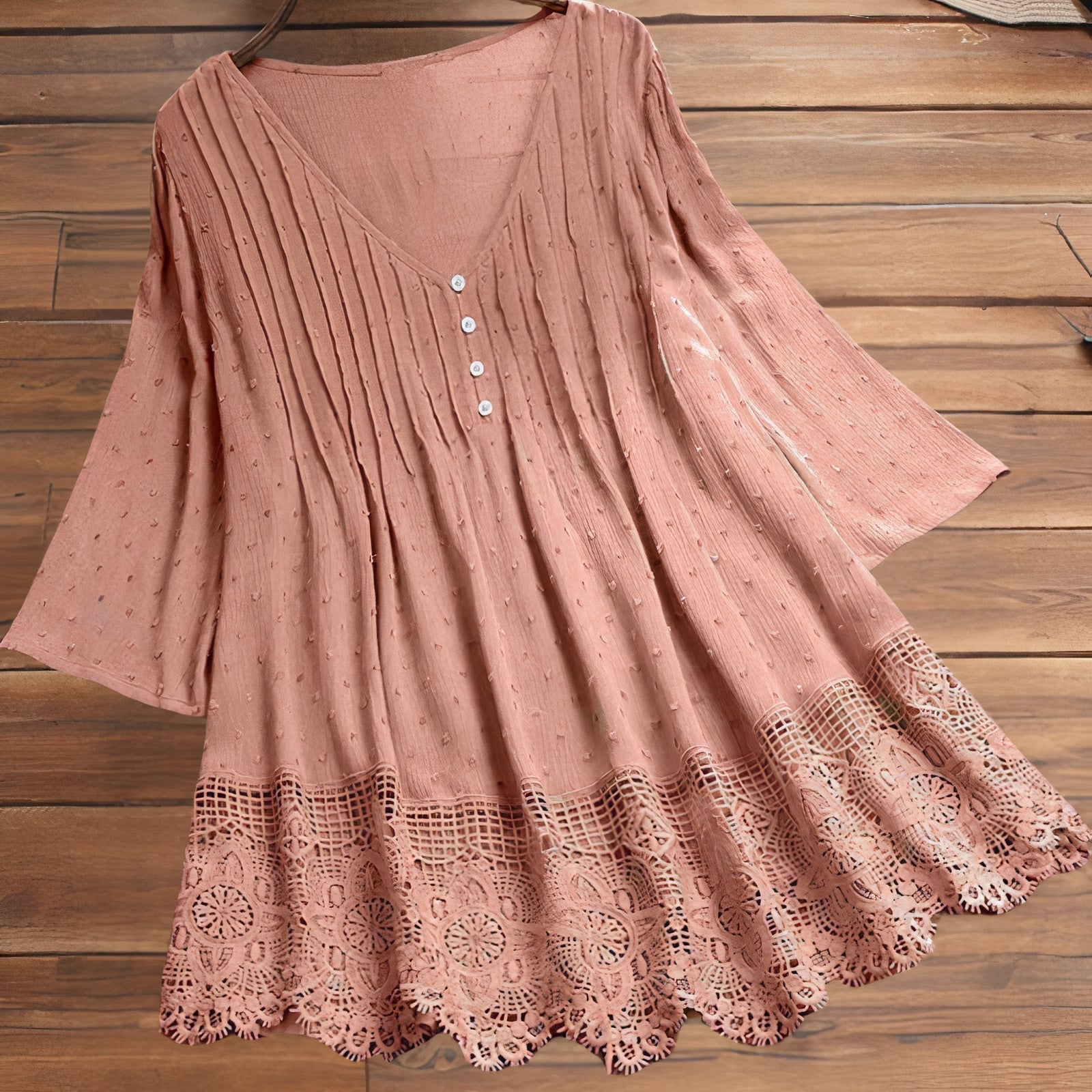 Vintage 3/4 mouw blouse