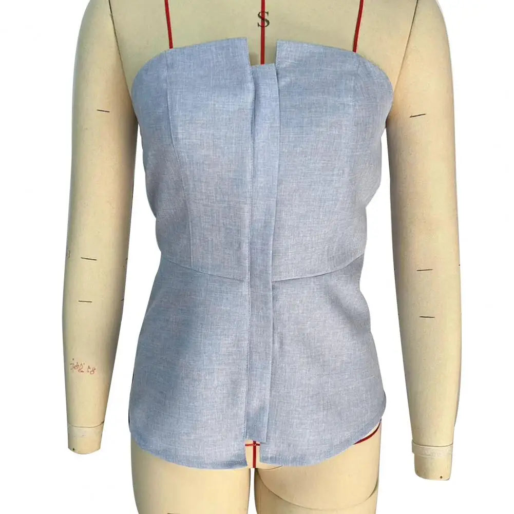 Gestructureerde, strapless top met peplum