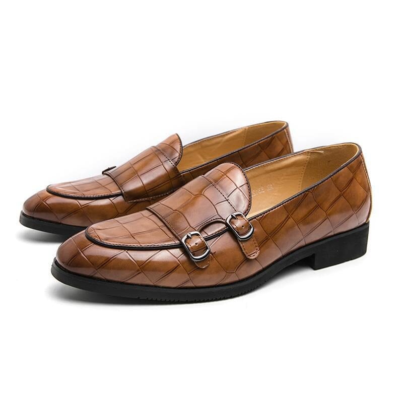 Gladleren schoenen met krokodillenmotief