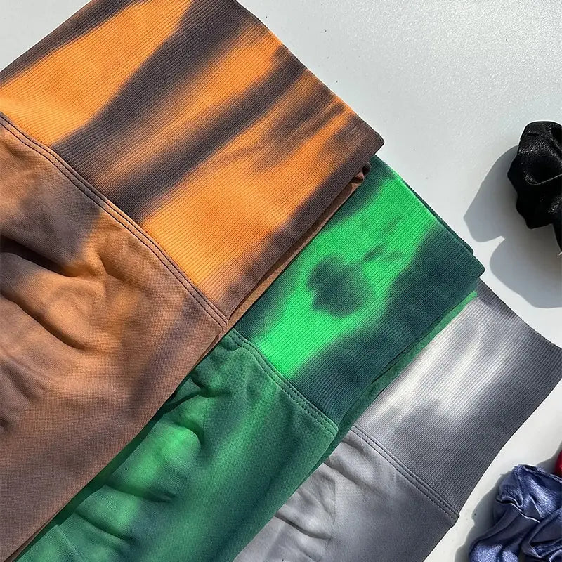 Performance legging met hoge taille en naadloos golfpatroon